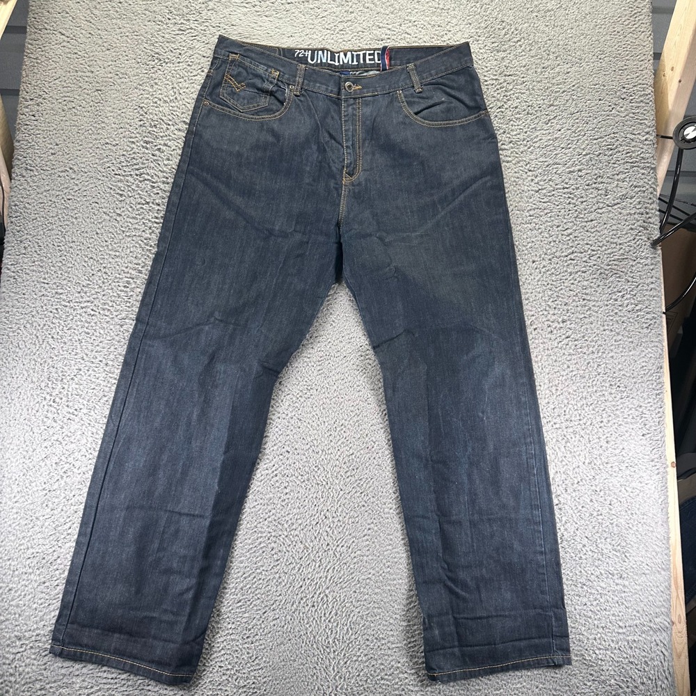 Vintage Ecko Unltd Jeans Mens 40x34 Blue Cotton Denim Straight Baggy Relaxed Fit